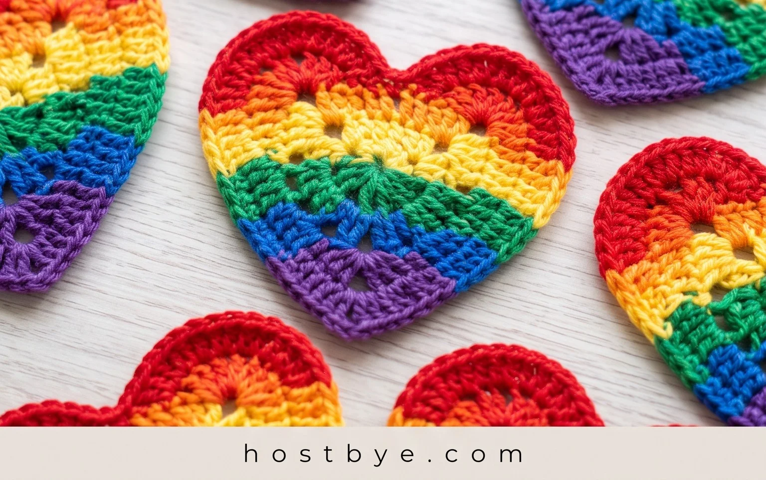 Pride Flag Hearts Crochet Free Pattern - Crochet & Knitting